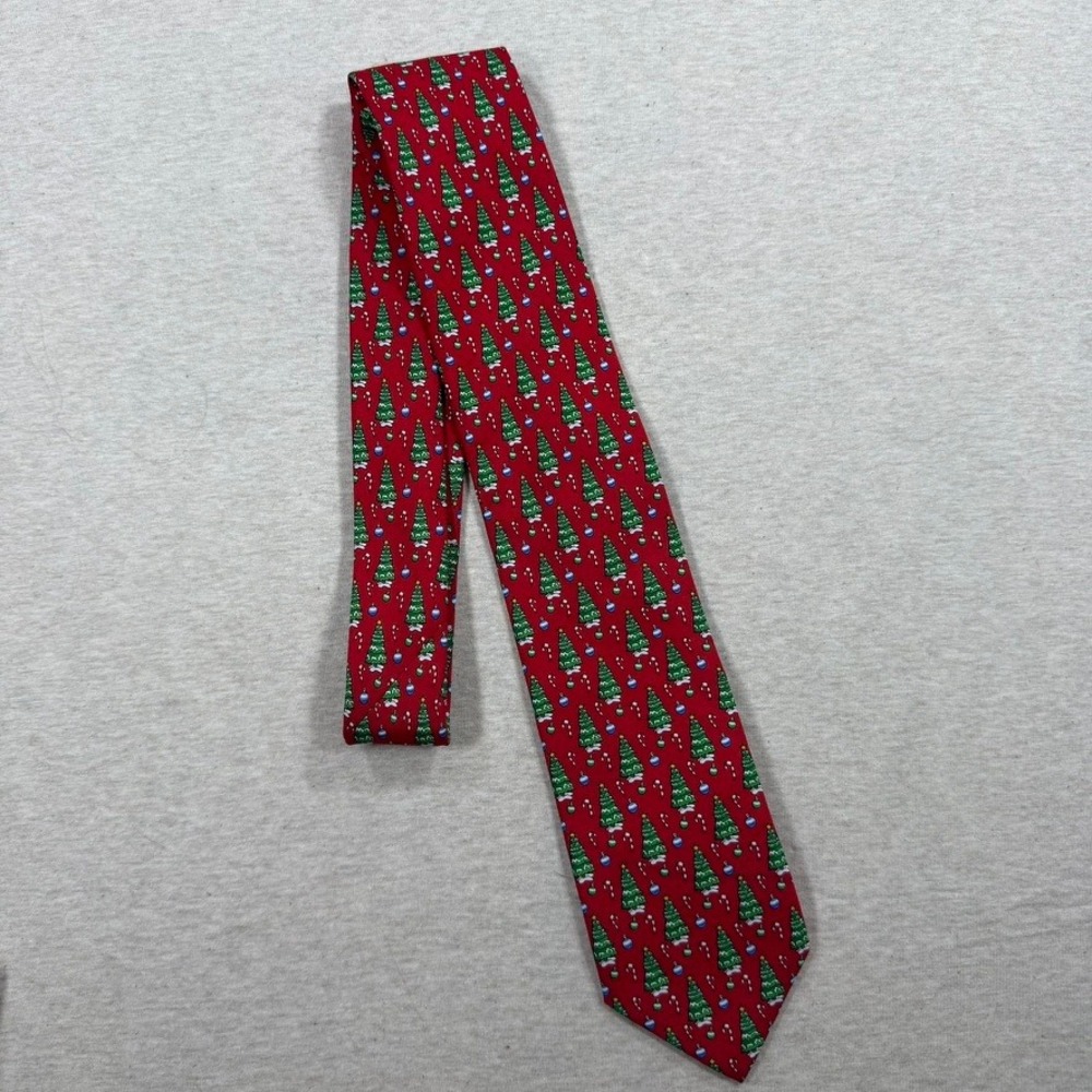 Holiday Traditions Necktie Men OS Red Excellent Christmas Tree‎ Candy Cane